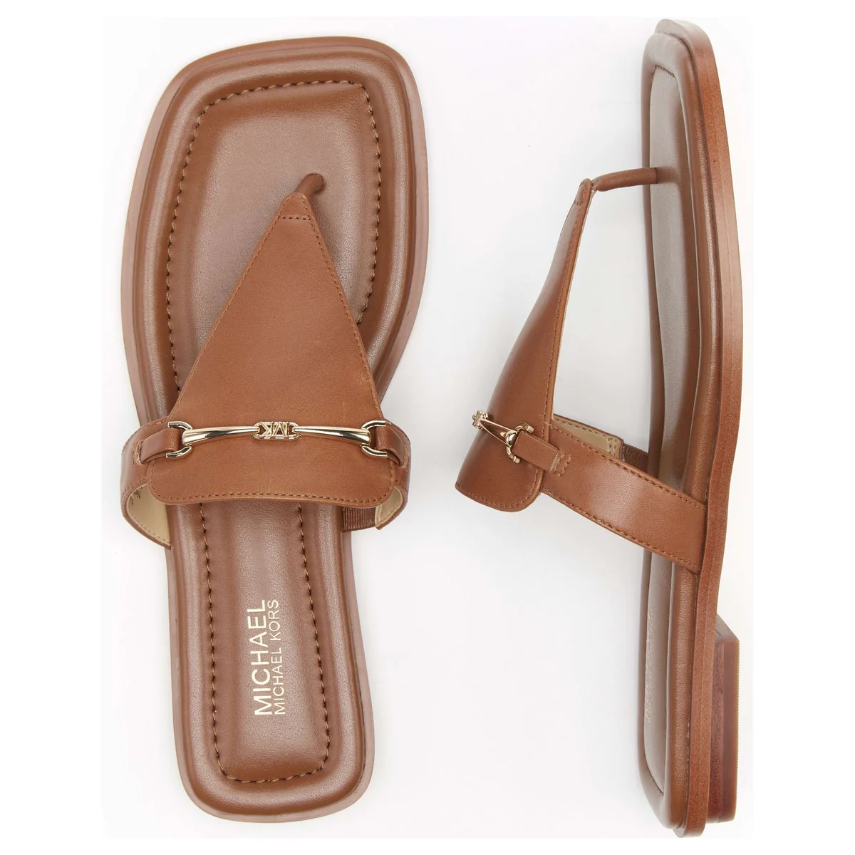 Michael Kors Lena Leather T-Strap Sandal in Brown - Image 5