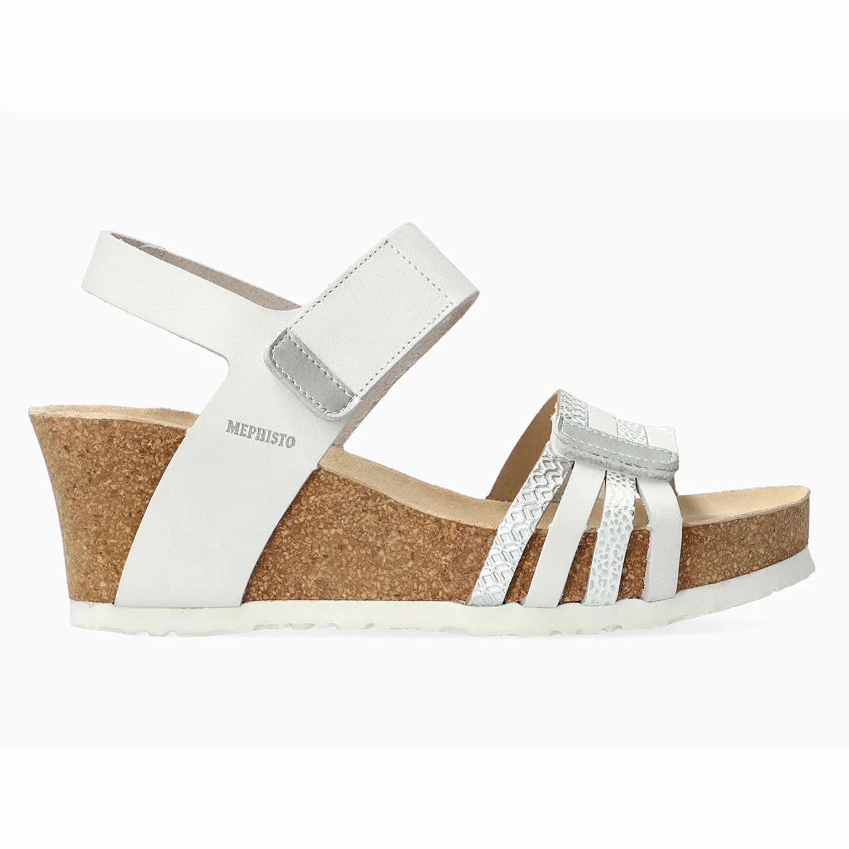 Mephisto Lucia Women's Cork Wedge Sandals in Black