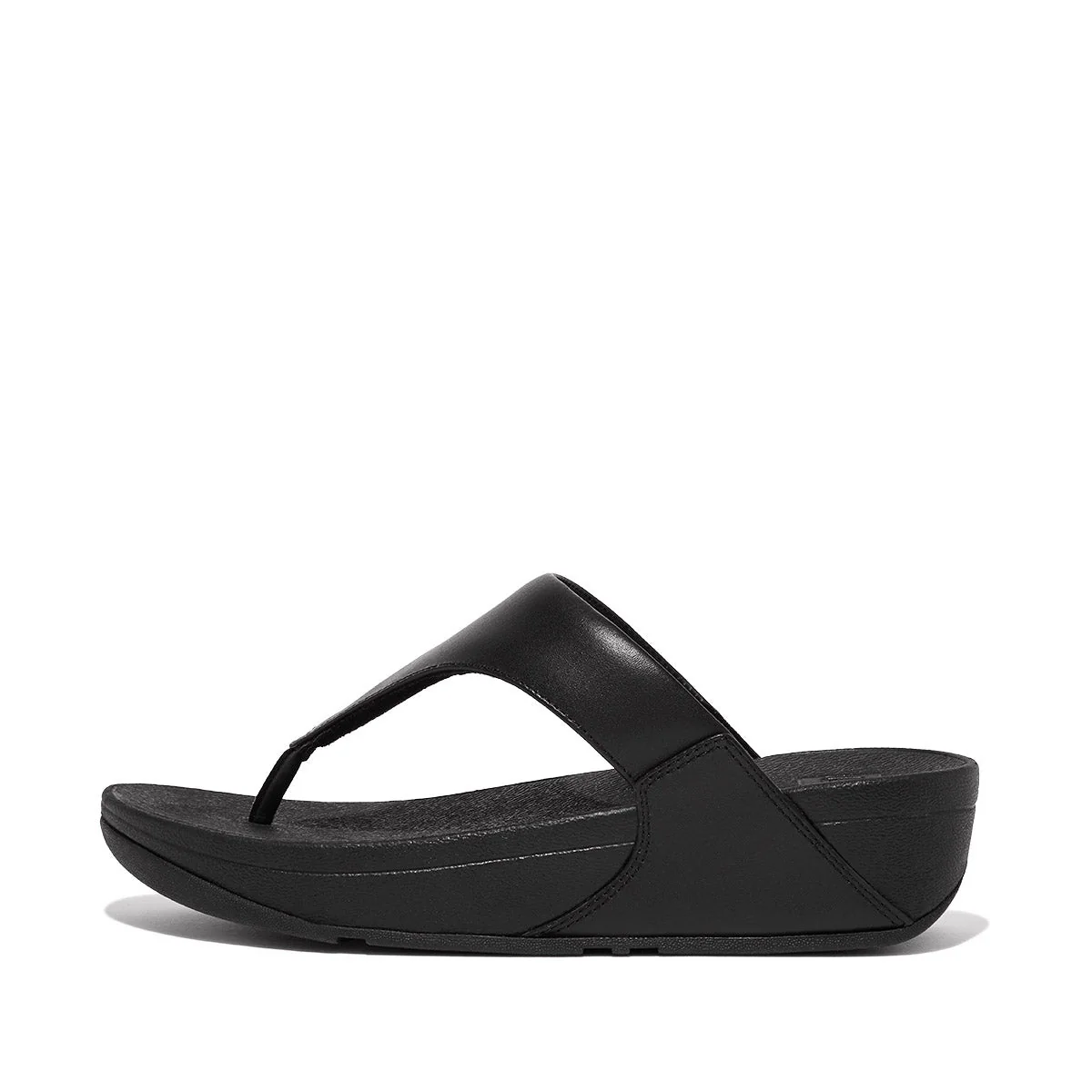 FitFlop Lulu Leather Toe-Post Sandals – Women's (Black) - Image 3