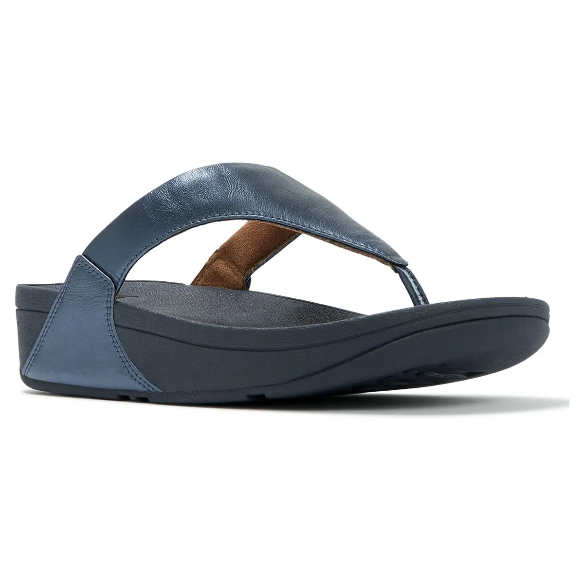 FitFlop Lulu Leather Toe-Post Sandals – Women's (Cosmic Blue)
