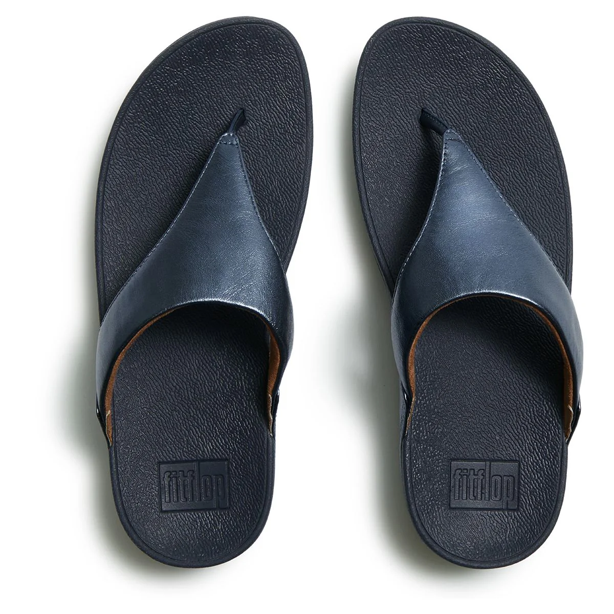 FitFlop Lulu Leather Toe-Post Sandals – Women's (Cosmic Blue) - Image 3