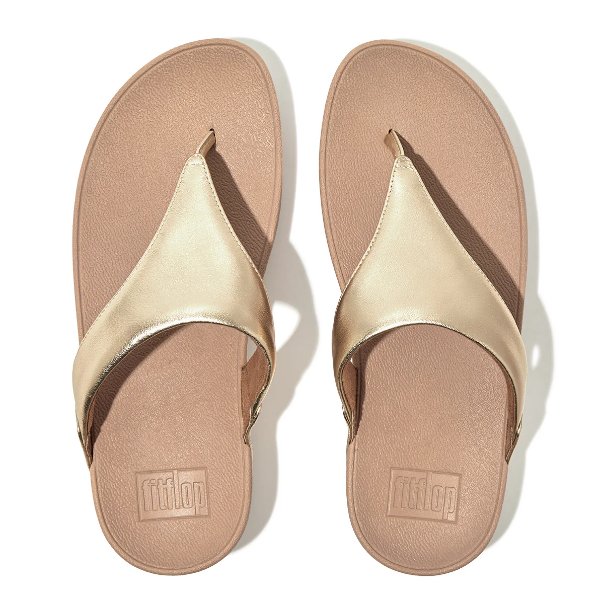 LULU Leather Toe-Post Sandals in Platino - Image 2