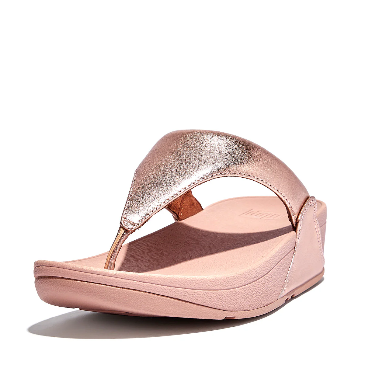 FitFlop Lulu Leather Toe-Post Sandals – Women's (Rose Gold) - Image 2
