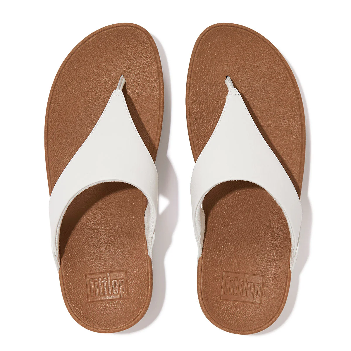 FitFlop Lulu Leather Toe-Post Sandals – Women's (White) - Image 4