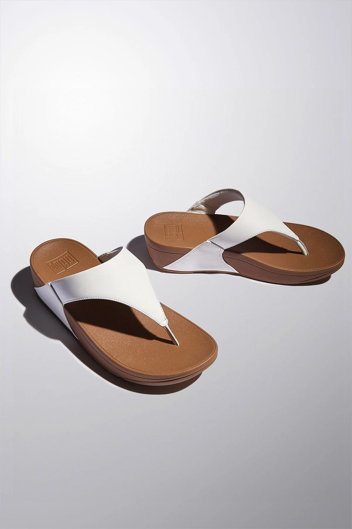 FitFlop Lulu Leather Toe-Post Sandals – Women's (White) - Image 6