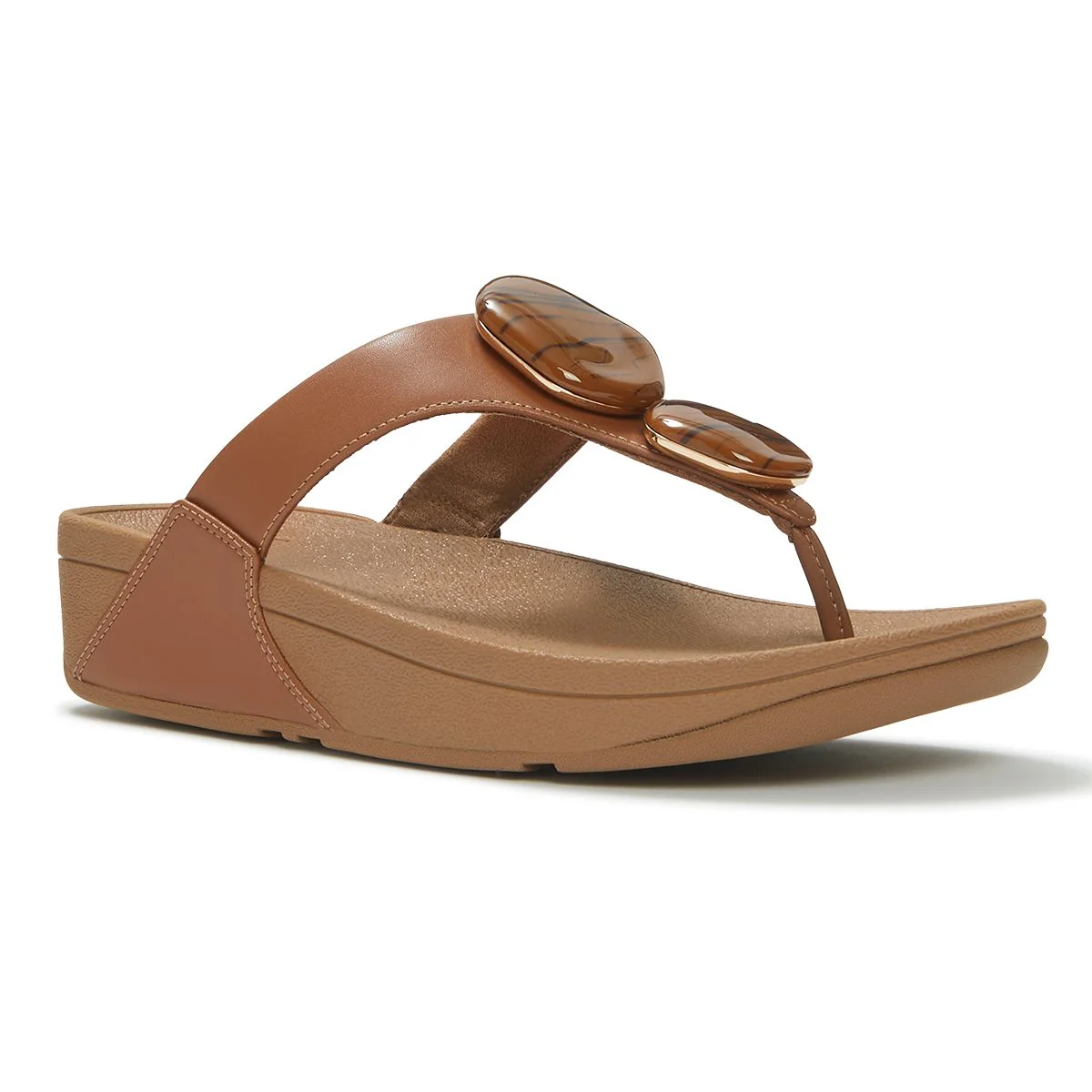 LULU Marbled-Stone Toe-Post Sandals - Image 2