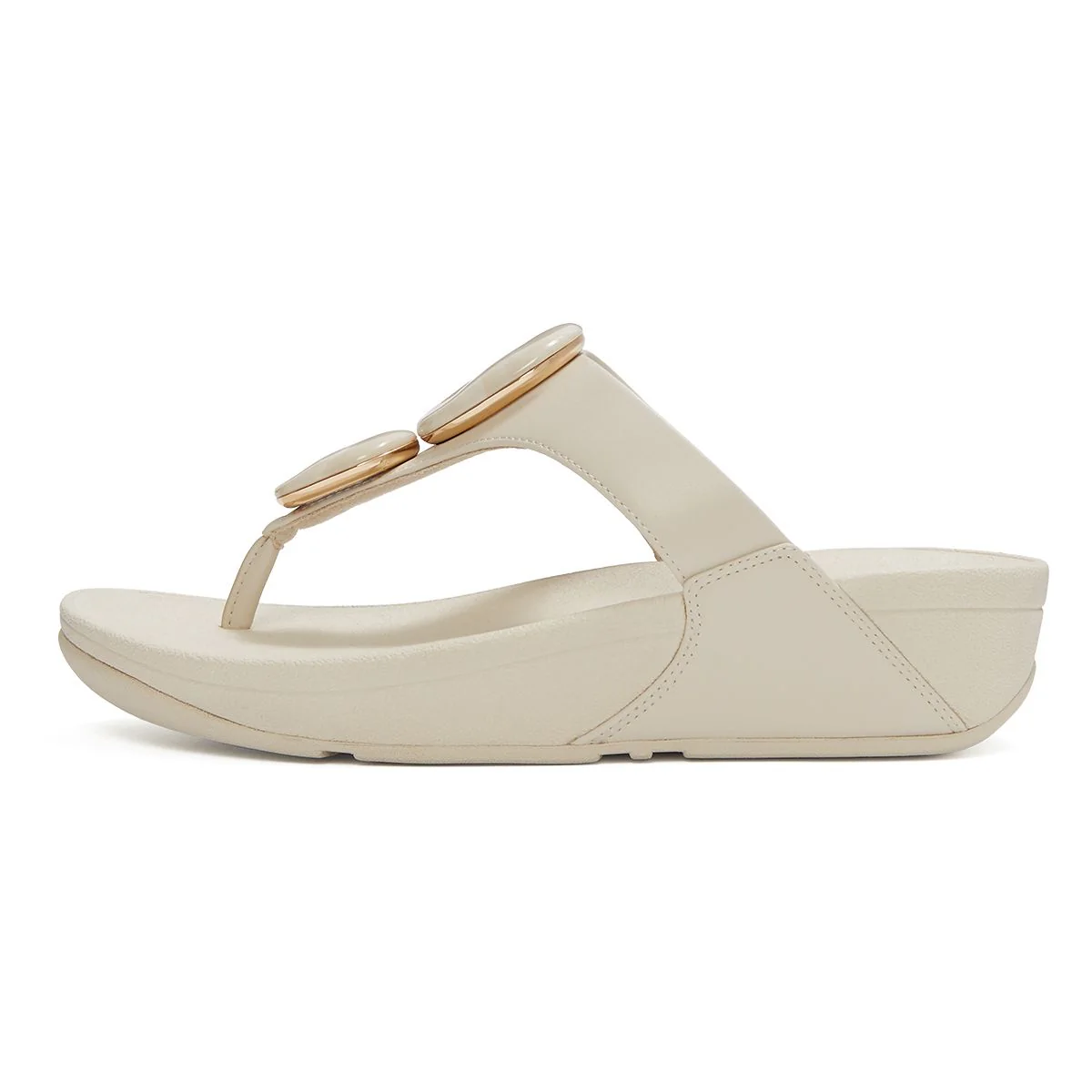 FitFlop LULU Marbled-Stone Toe-Post Sandals — Paris Beige - Image 2
