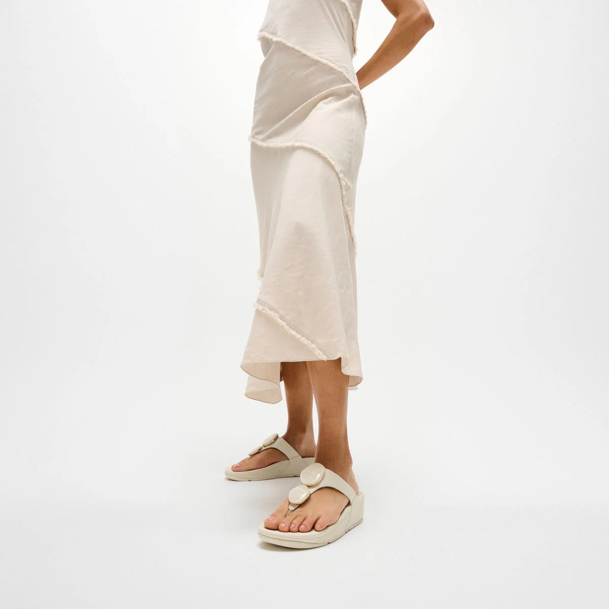 FitFlop LULU Marbled-Stone Toe-Post Sandals — Paris Beige - Image 6