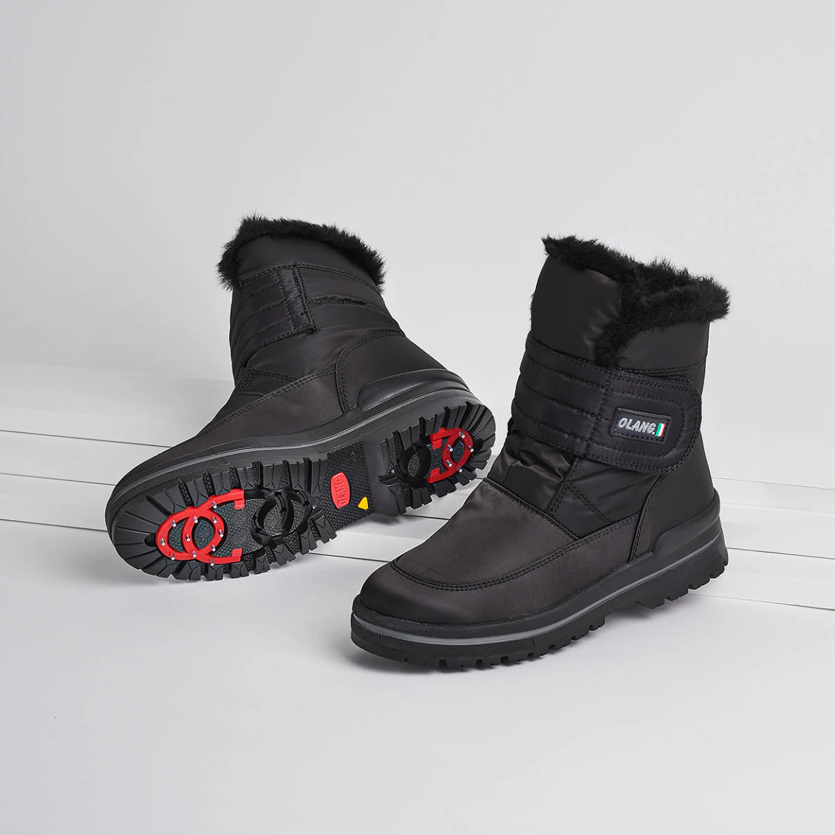 Olang Luna Women's Velcro Boots in Black - Image 4