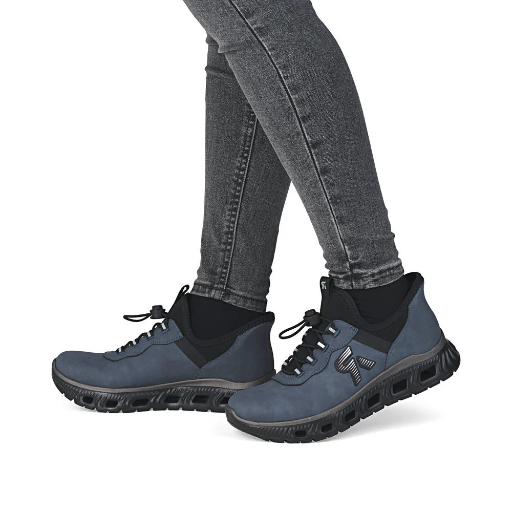 Rieker M6065 Women's Ready to Go Sneaker in Blue - Image 8
