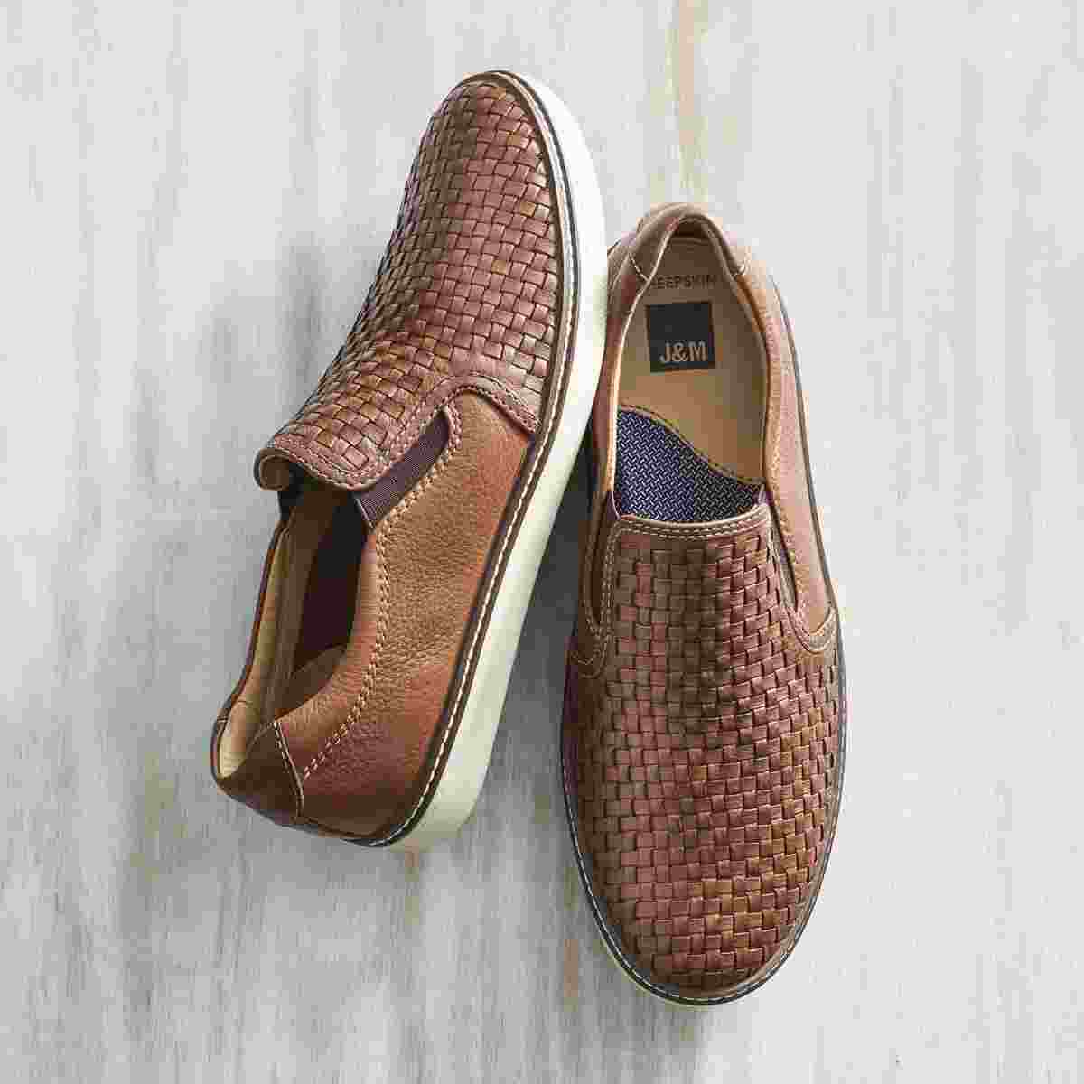 Johnston & Murphy McGuffey Woven Men's Slip-On in Tan - Image 4
