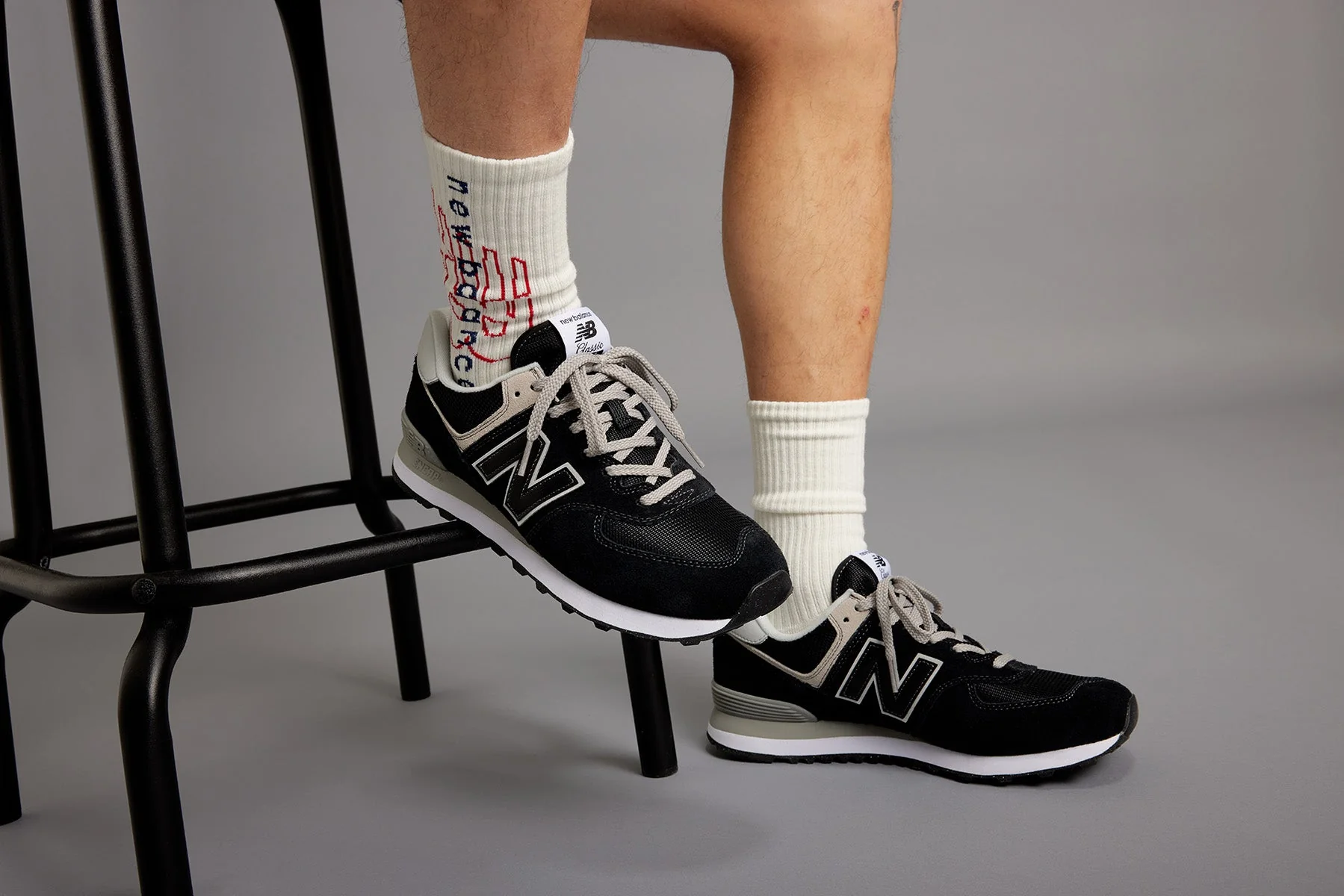 New Balance Men's 574 Casual Shoe in Black - Image 7