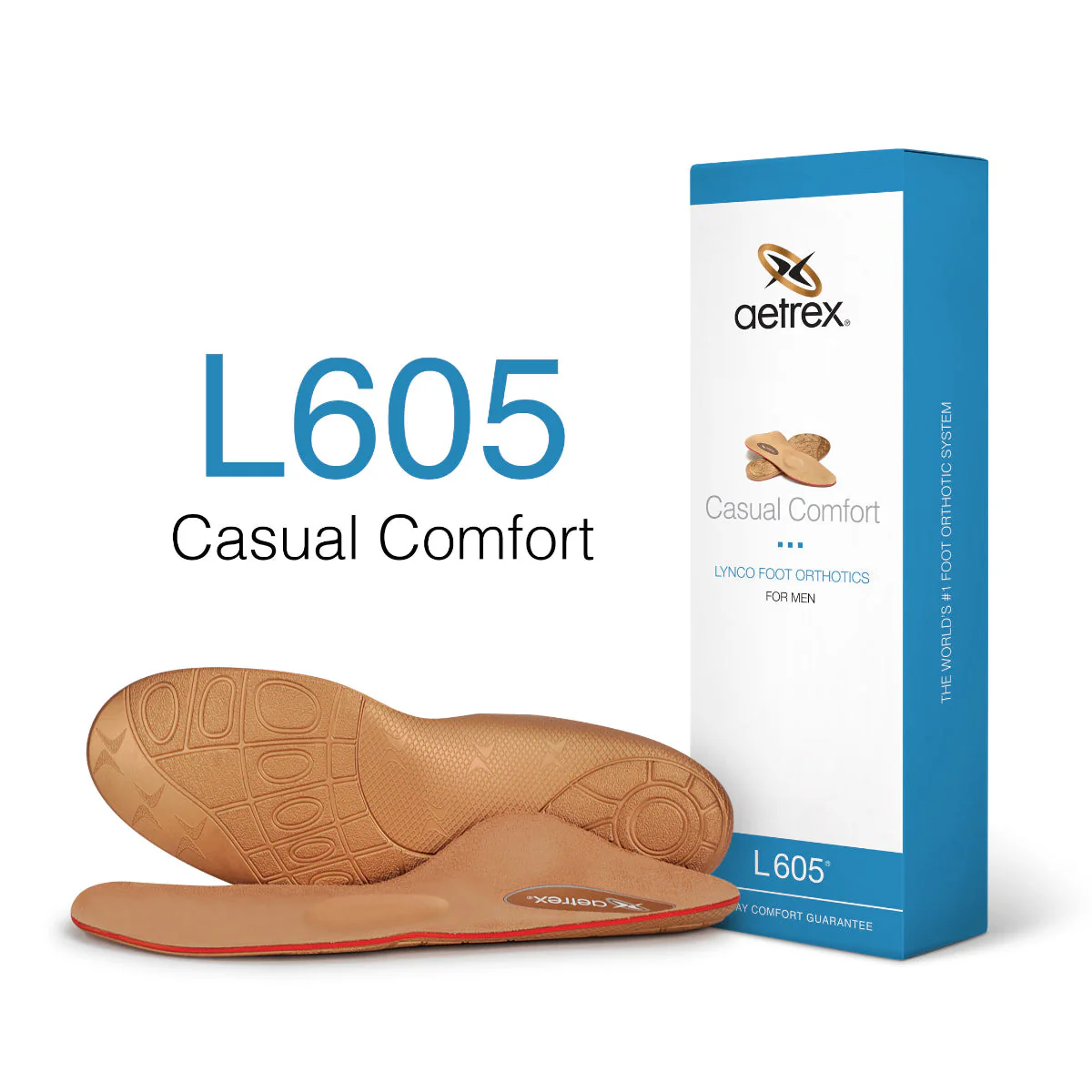 Aetrex Casual Comfort Orthotics with Metatarsal Support – Men's Everyday Insoles (L605M)