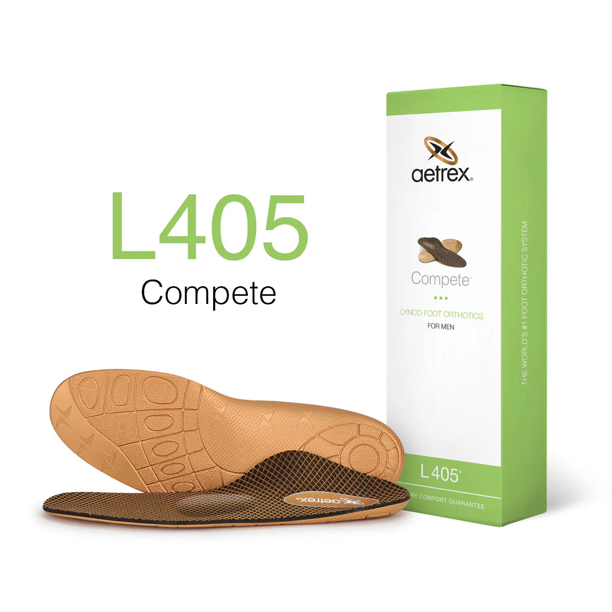 Aetrex Compete Sport Orthotics with Metatarsal Support – Men's (L405M)