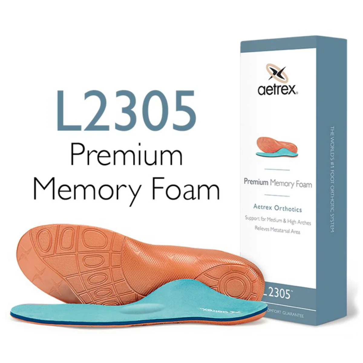 Aetrex Premium Memory Foam Orthotics with Metatarsal Support – Men's (L2305M)
