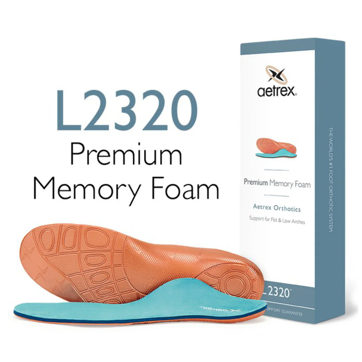 Aetrex Premium Memory Foam Posted Orthotics – Men's Flat Feet & Low Arch (L2320M)