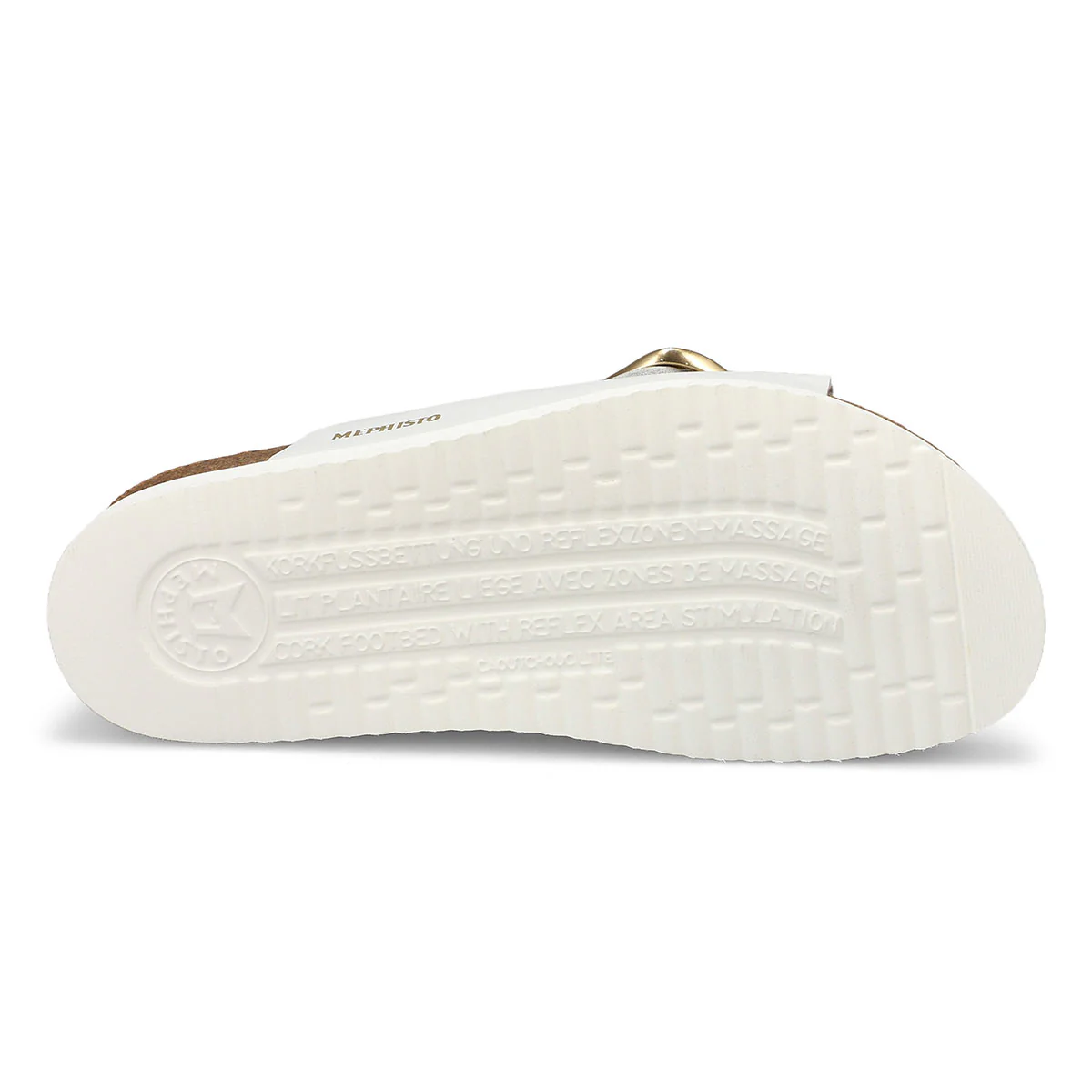 Mephisto Hariana Women's Cork Slide Buckle Sandals in White - Image 3