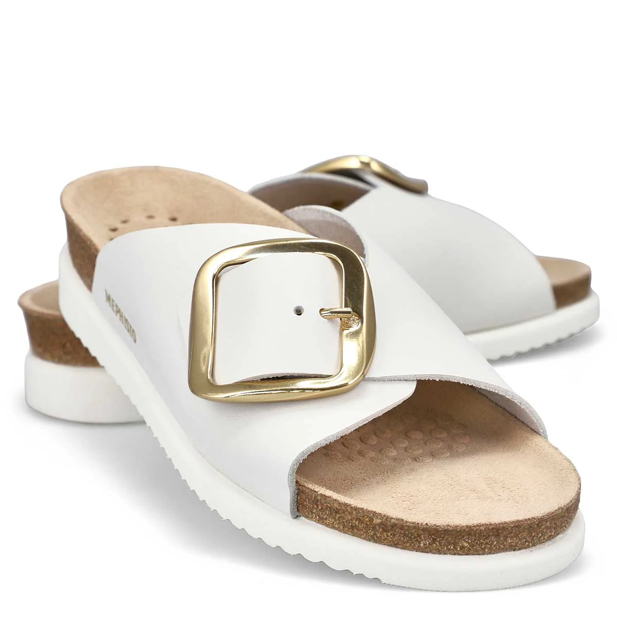 Mephisto Hariana Women's Cork Slide Buckle Sandals in White - Image 4