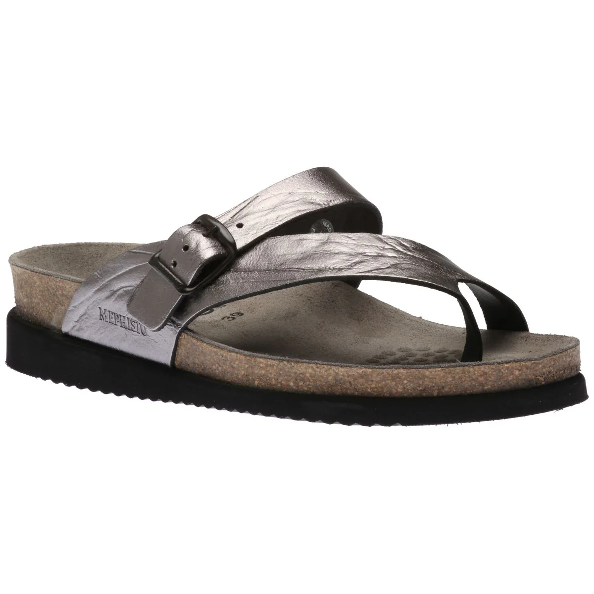 Mephisto Helen Toe Thong Sandals in Grey Etna