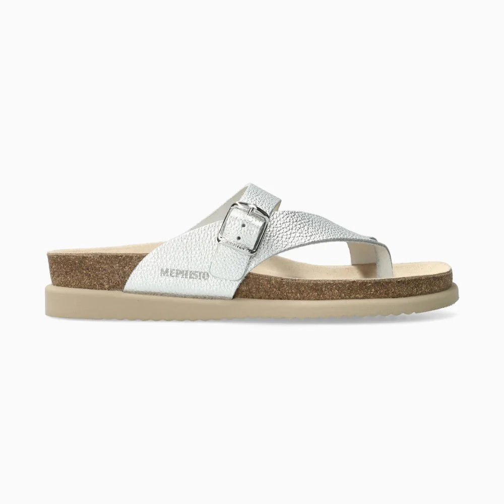 Mephisto Helen Women's Toe Thong Sandals in Silver - Image 2