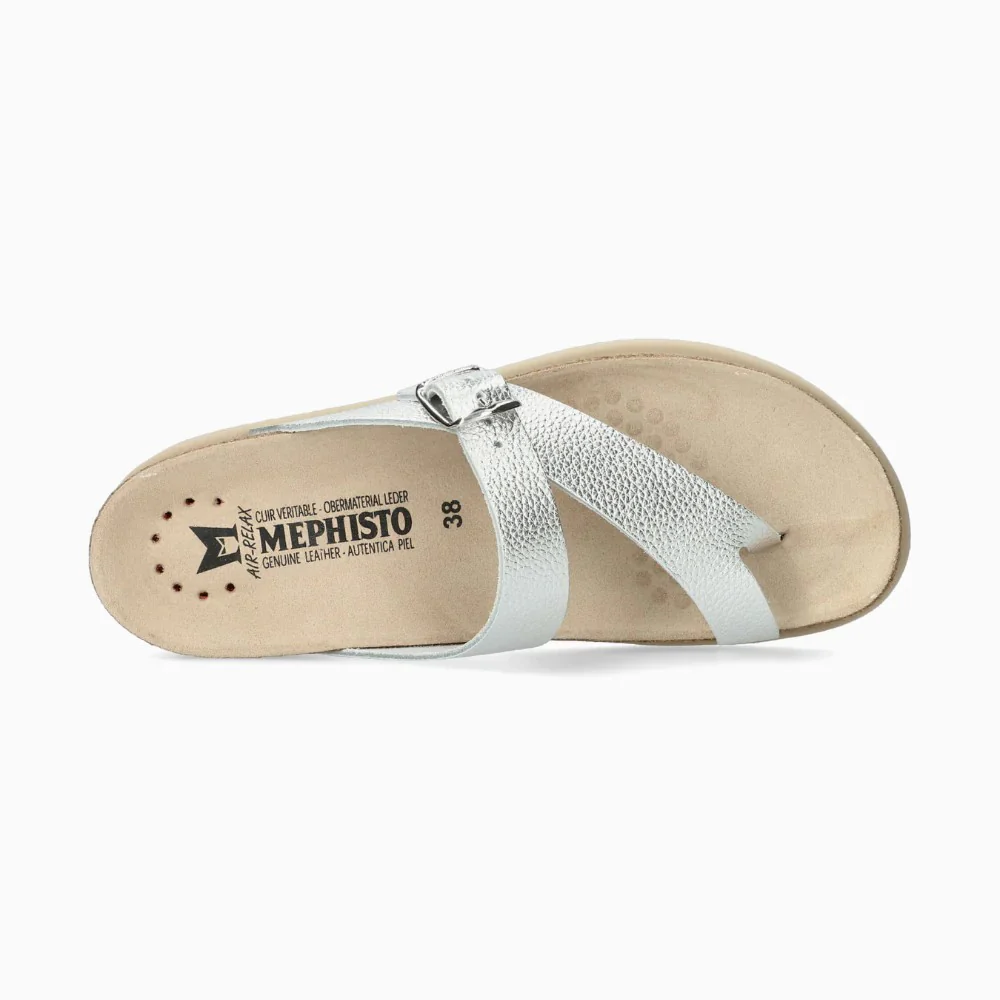 Mephisto Helen Women's Toe Thong Sandals in Silver - Image 3
