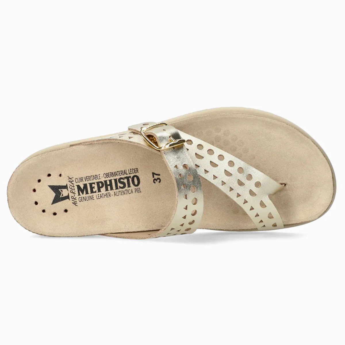 Mephisto Helen Women's Toe Thong Sandals Perf in Gold - Image 3