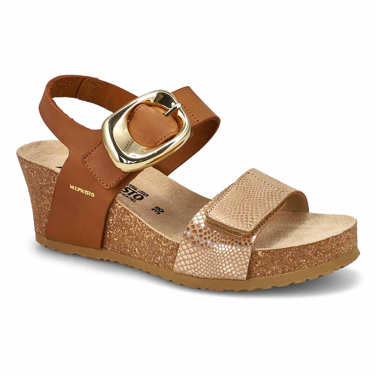 Mephisto Leandre Women's Wedge Sandals in Light Sand