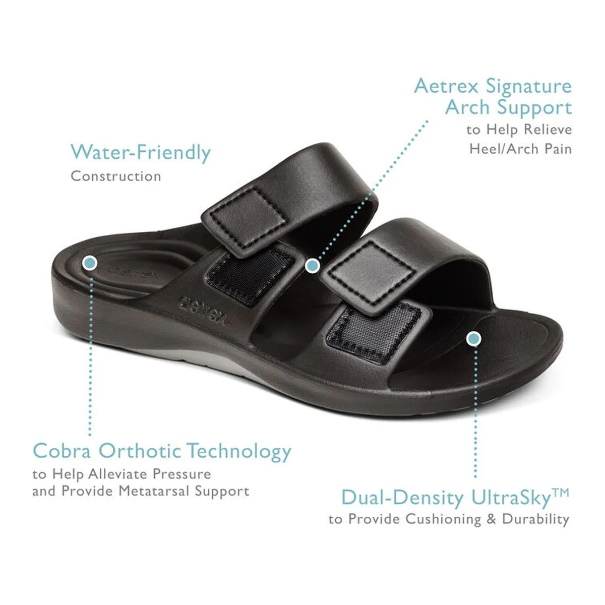 Aetrex Milos Men's Orthotic Slides - Image 6