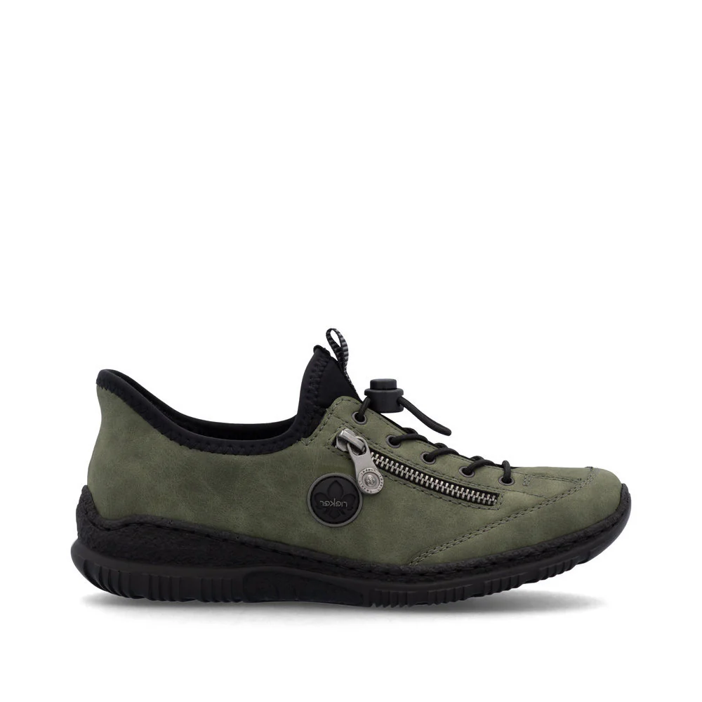 Rieker N3267 Women's Ready to Go Sneaker in Green - Image 4