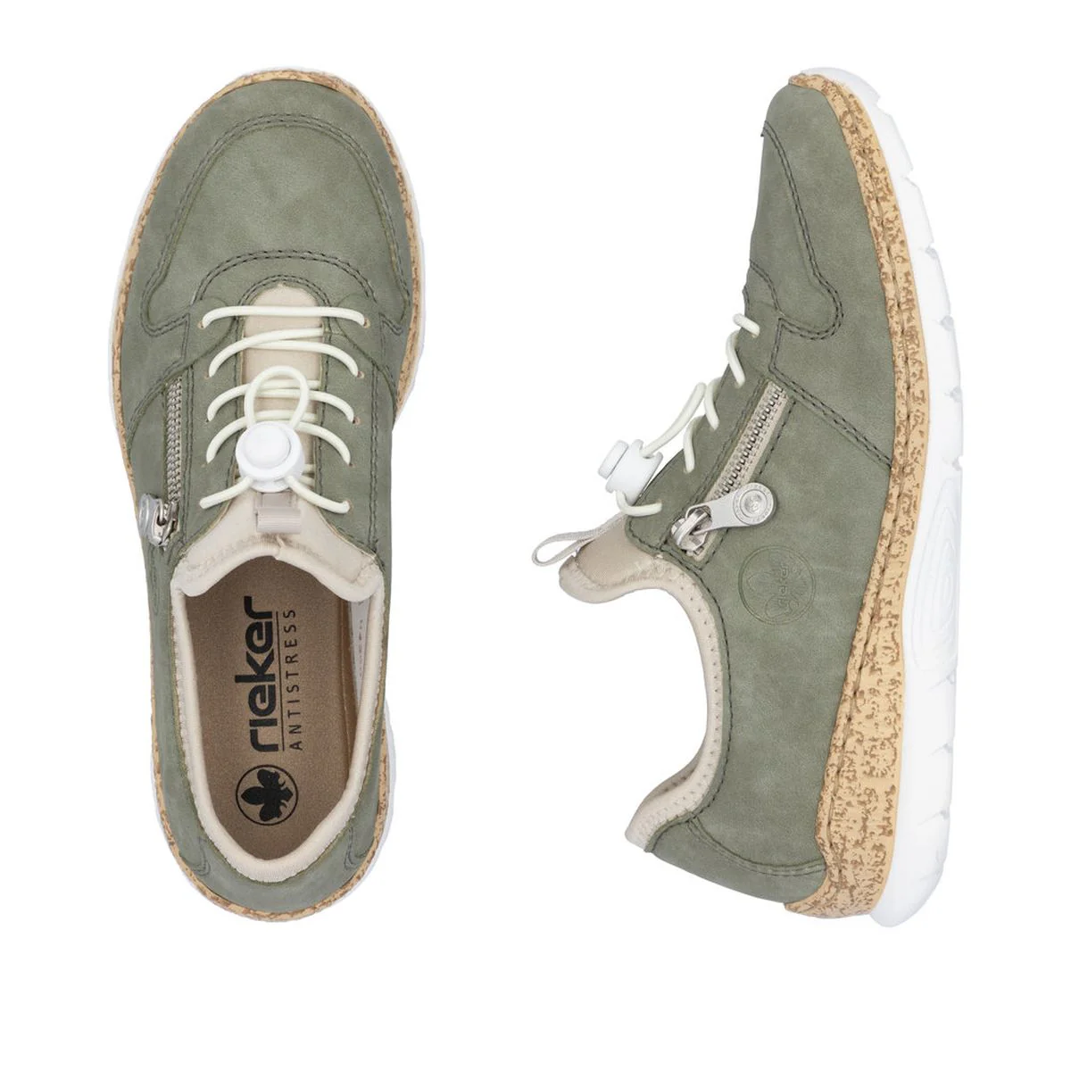 Rieker N42G0-52 Nikita Womens Slip On Sneaker in Green - Comfort & Style - Image 6