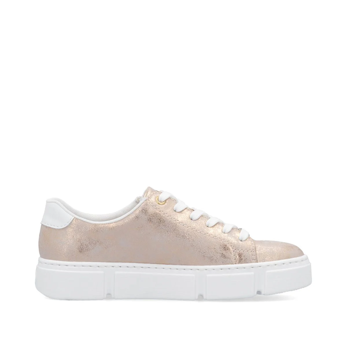 Rieker Women's N5917-90 Nanao Rosegold Zip Platform Sneakers - Image 2