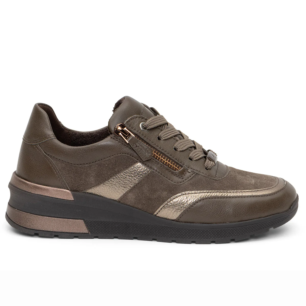 Ara Nevada II Women's Wedge Sneaker In Brown - Image 3