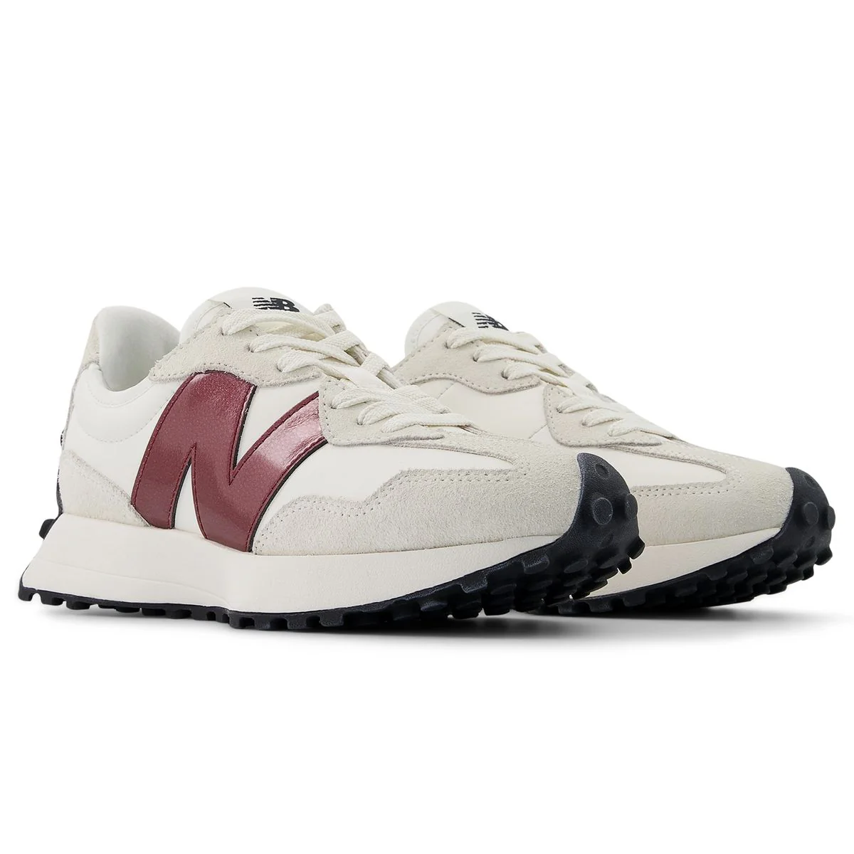 New Balance Women’s 327 Classic Retro Runner — Sea Salt/Burgundy