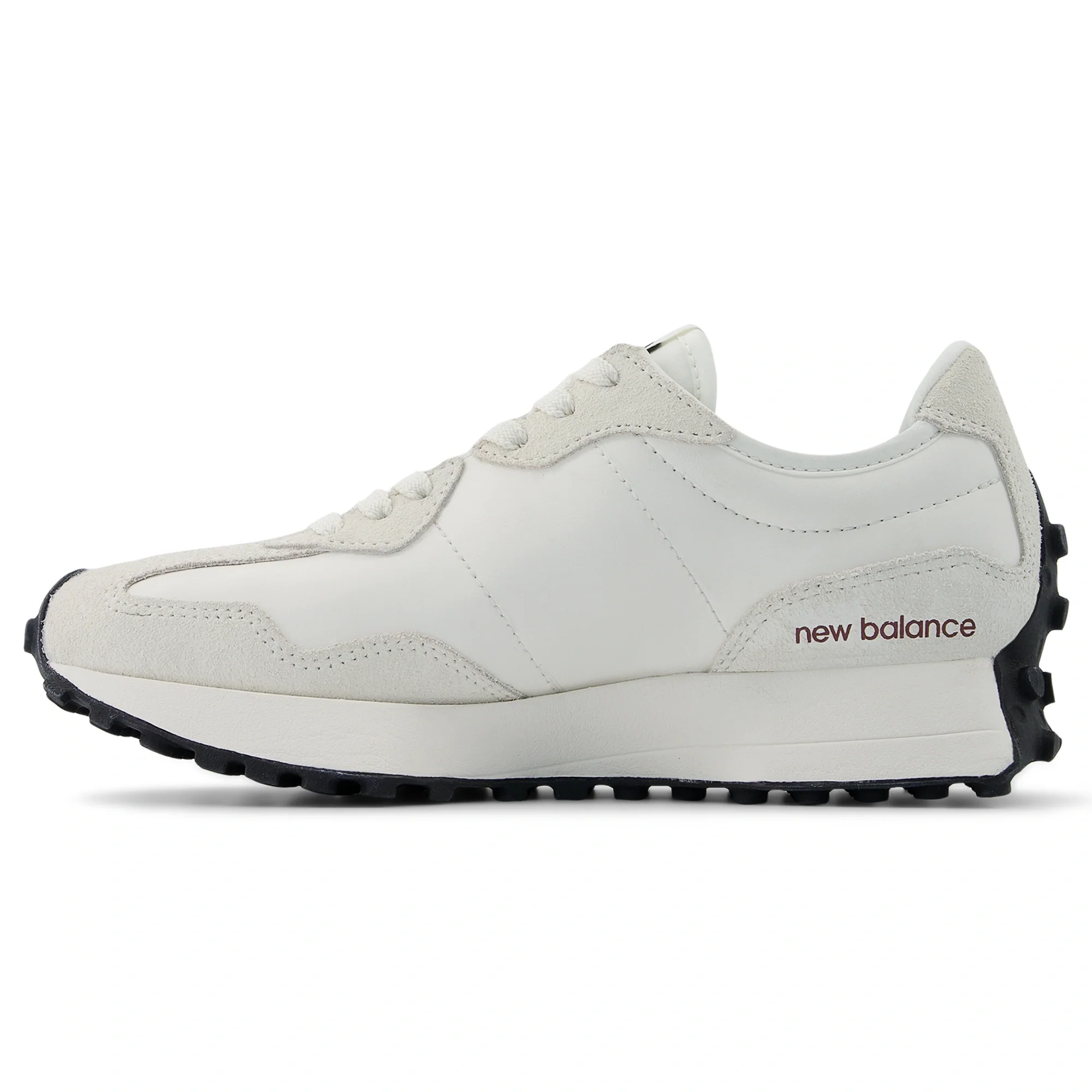 New Balance Women’s 327 Classic Retro Runner — Sea Salt/Burgundy - Image 3