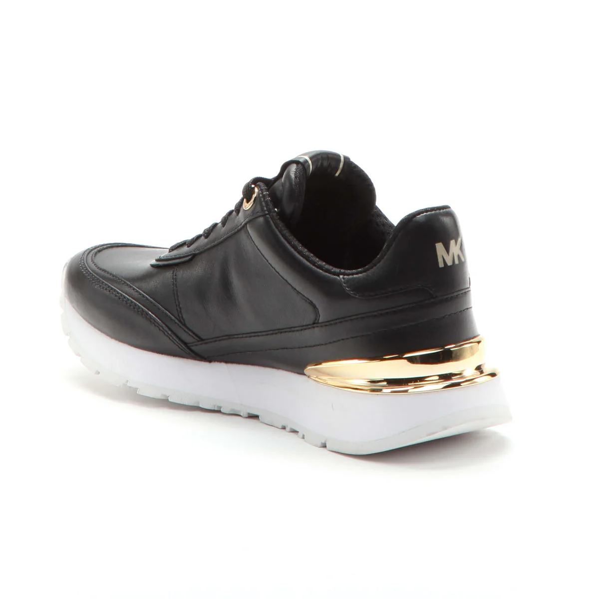 Michael Kors Nova Lace Trainer in Black with Gold Accents - Image 4
