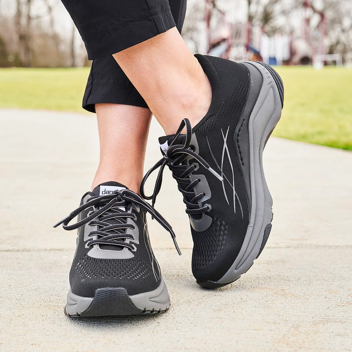Dansko Pace Mesh Women's Sneaker in Black/Grey - Image 2