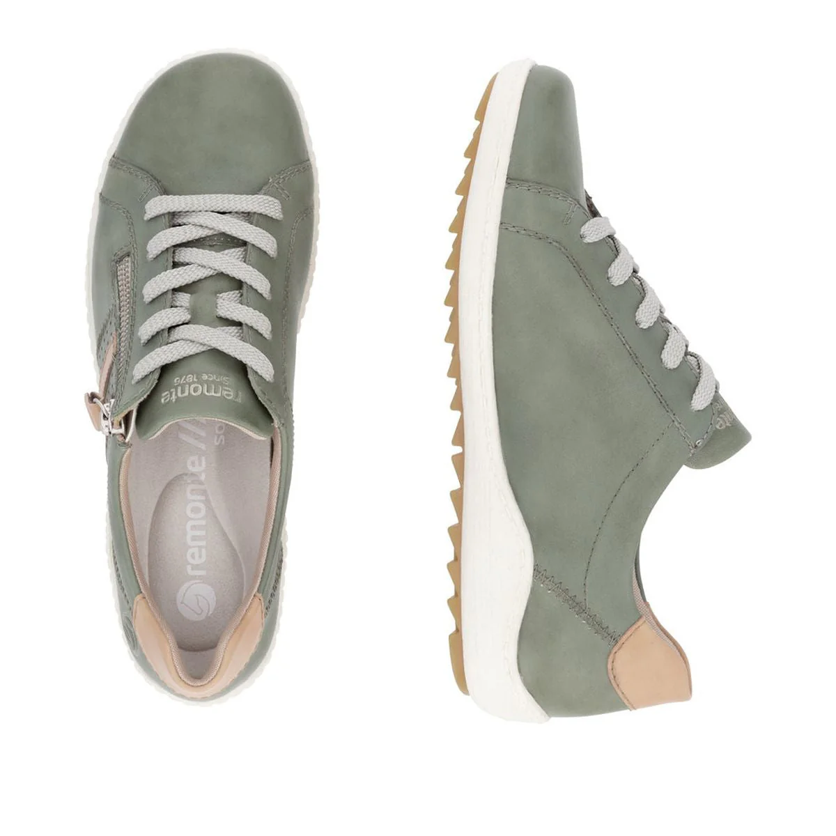 Remonte R1432 Women's Lace Up Shoe in Green - Image 6