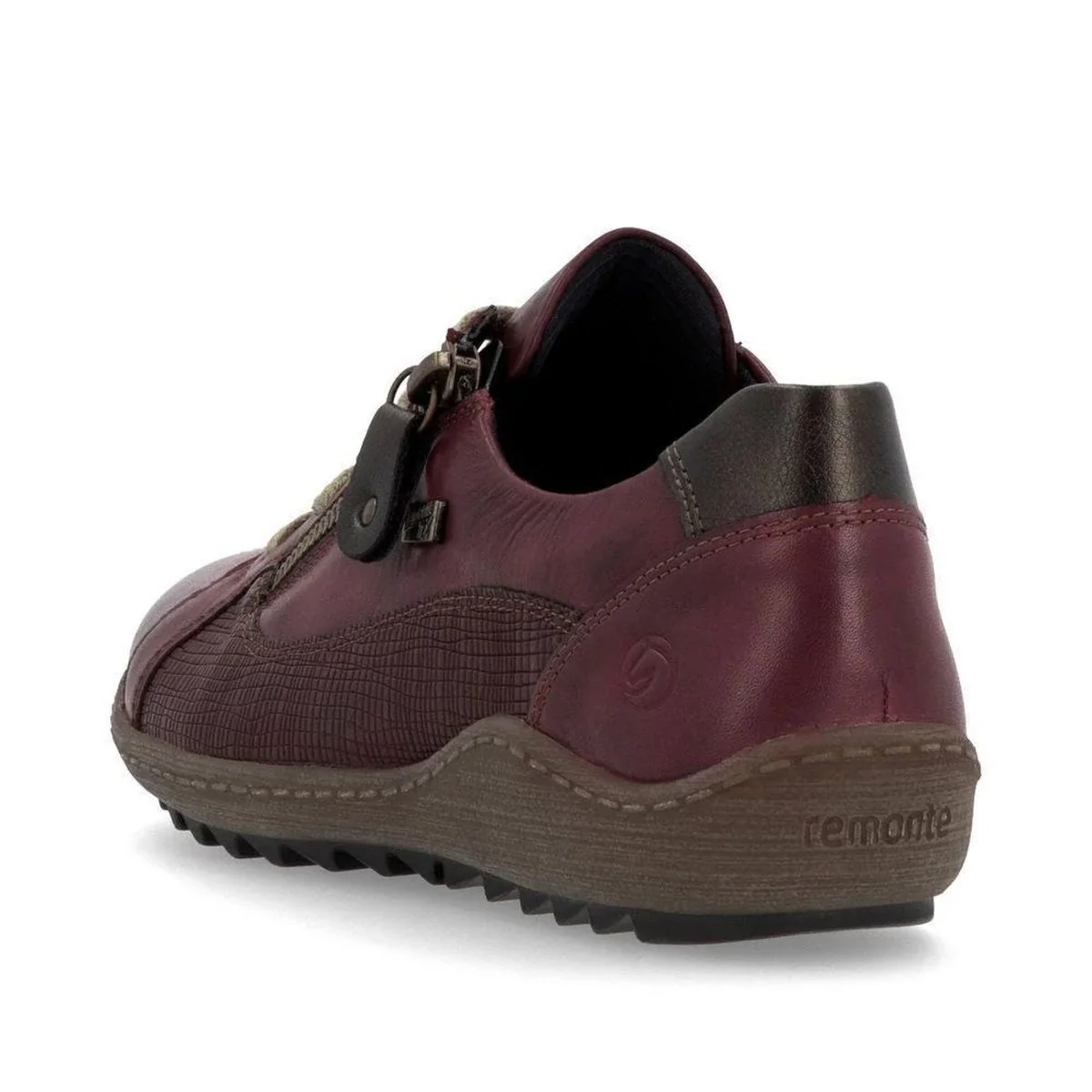 Remonte R1440 Women's Lace Up Shoe in Vino - Image 2