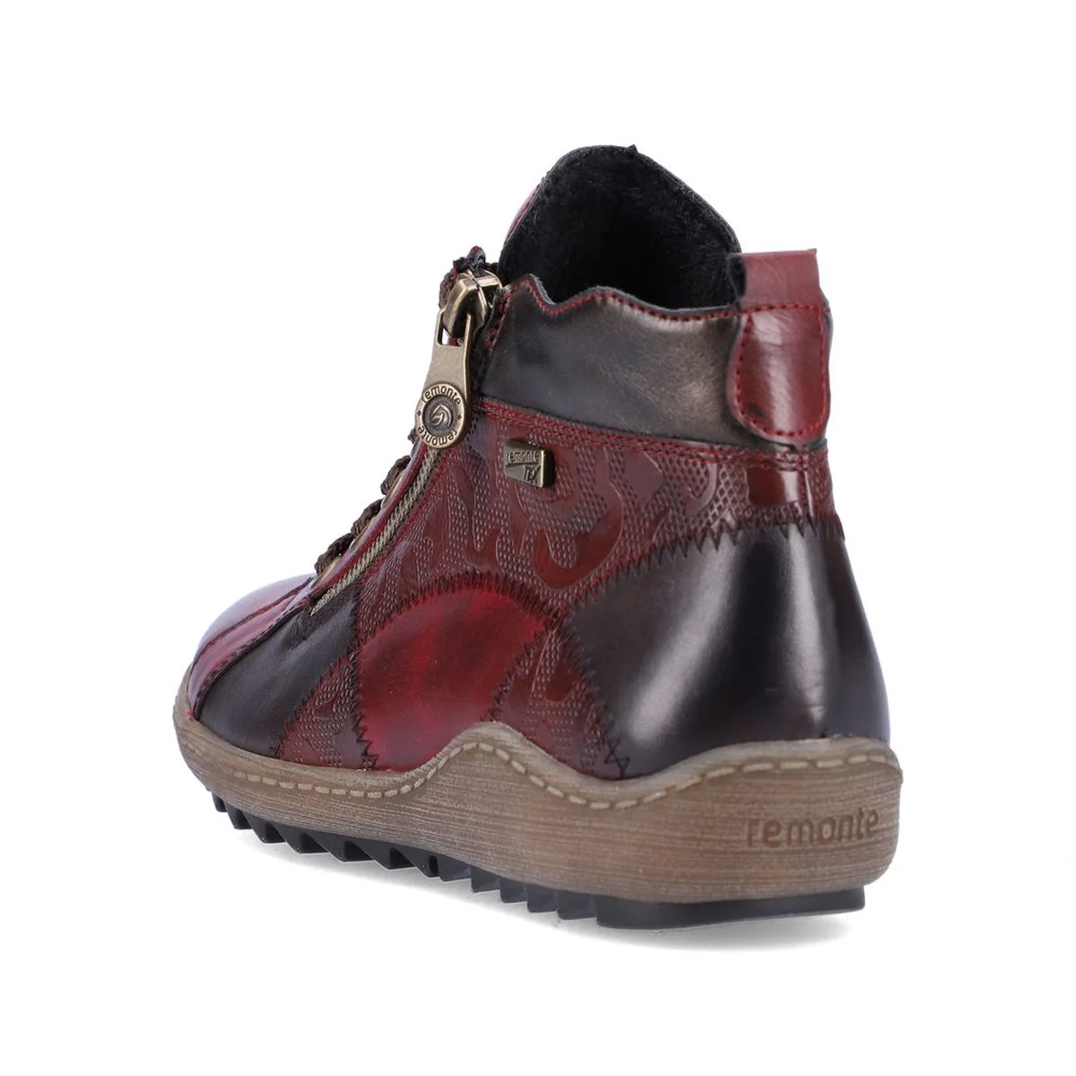 Remonte R1467 Women's Lace Up Boot in Vino - Image 2
