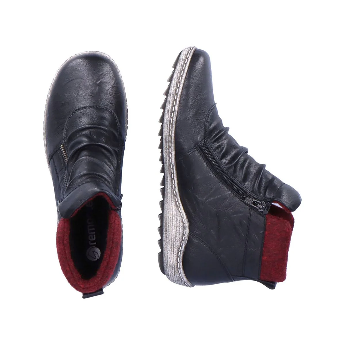 Remonte R1486 Zip Boot in Black - Image 5