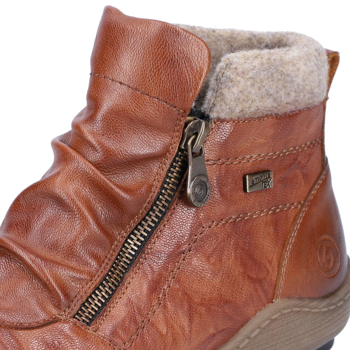 Remonte R1486 Women's Zip Boot in Brown - Image 7