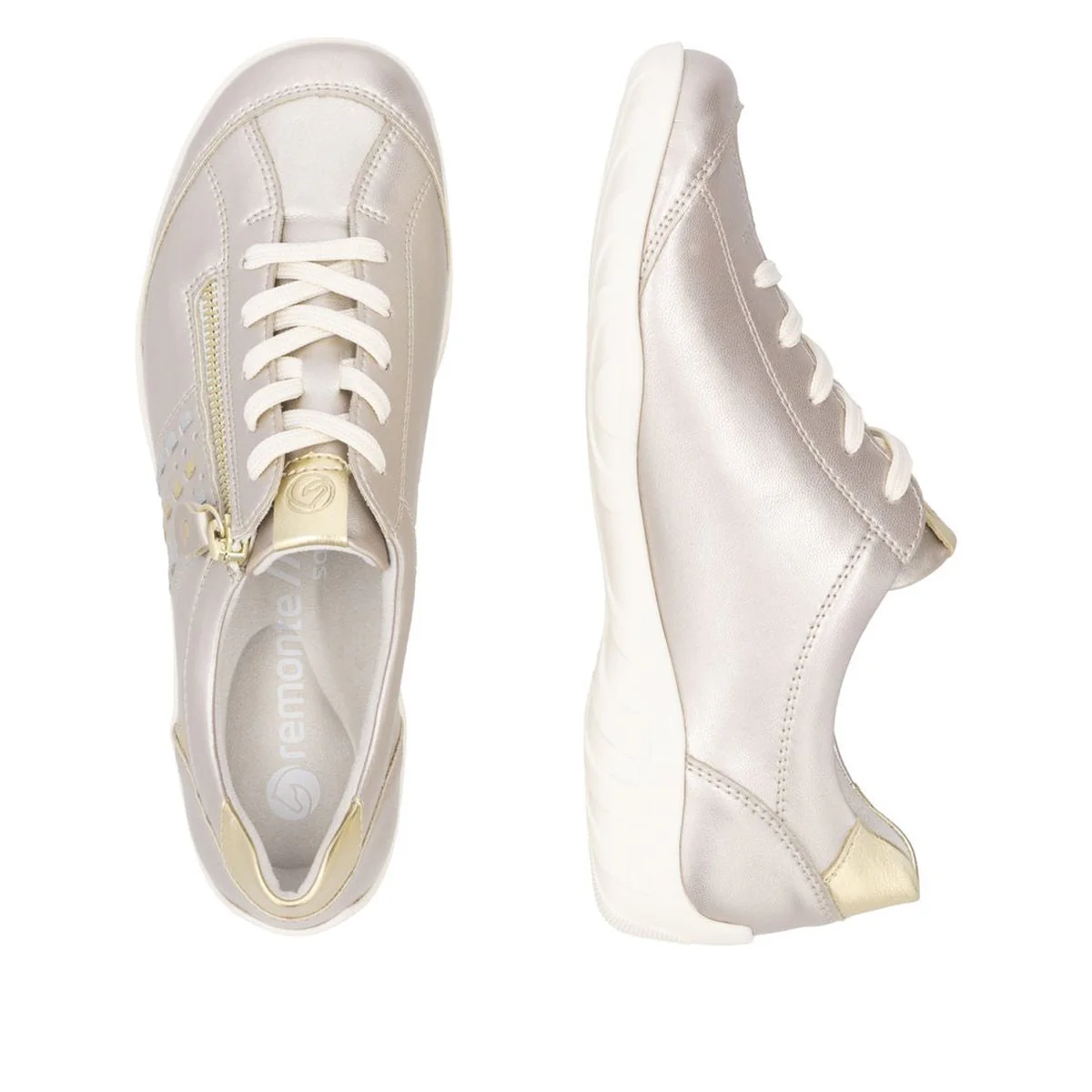 Remonte R3404 Lace Up Women's Shoe in Champagne - Image 6