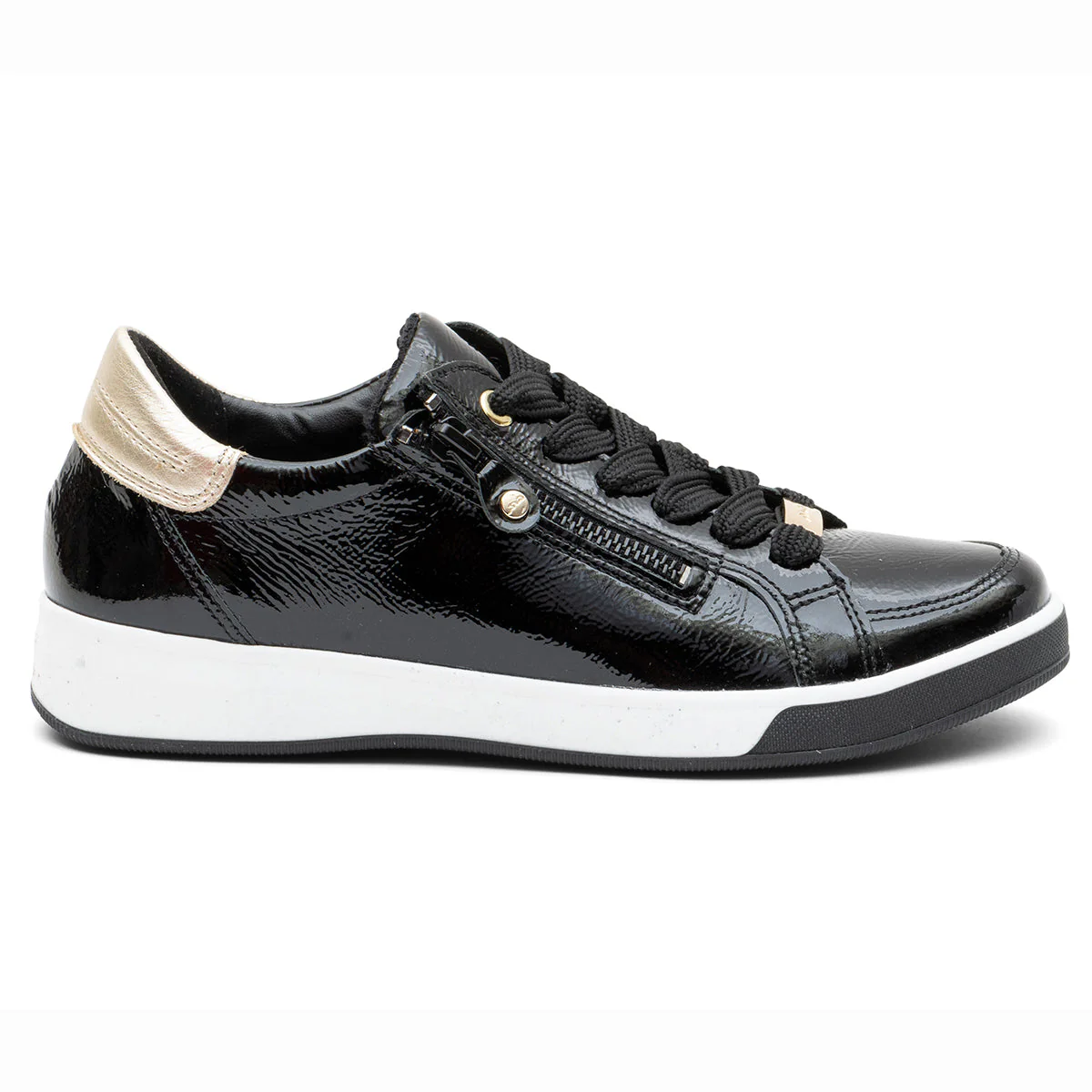 Ara Rei-Low Women's Zip Sneaker in Black - Image 3