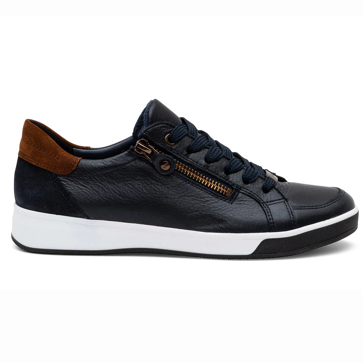 Ara Rei-Low Women's Zip Sneaker in Navy - Image 3