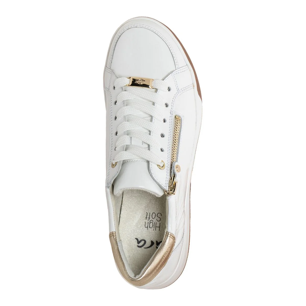 Ara Rei-Low Women's Zip Sneaker in White - Image 4