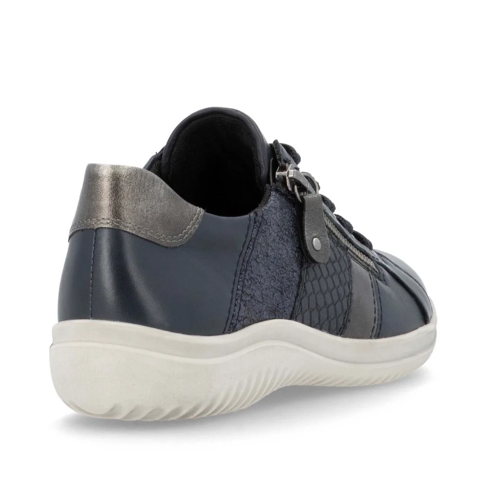 Remonte D1E00 Women's Side Zip Sneaker in Night Blue - Image 3