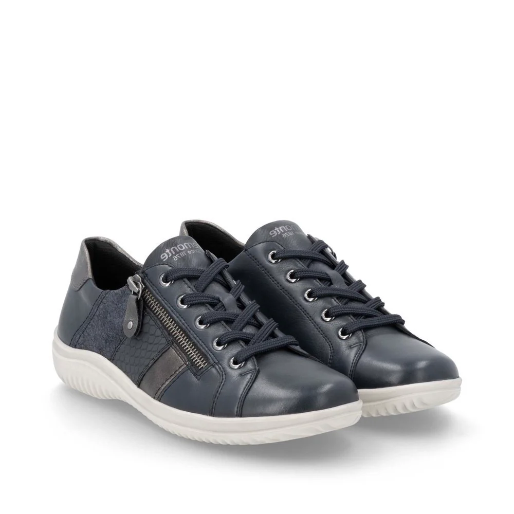 Remonte D1E00 Women's Side Zip Sneaker in Night Blue - Image 6