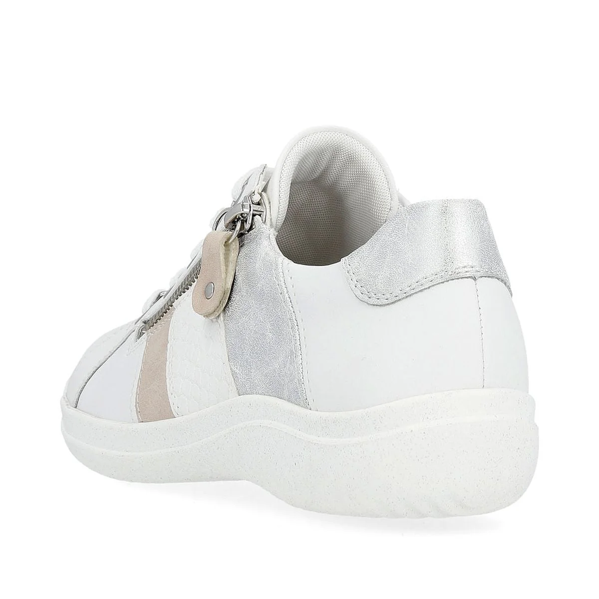 Remonte D1E00 Women's Side Zip Sneaker in White - Image 3