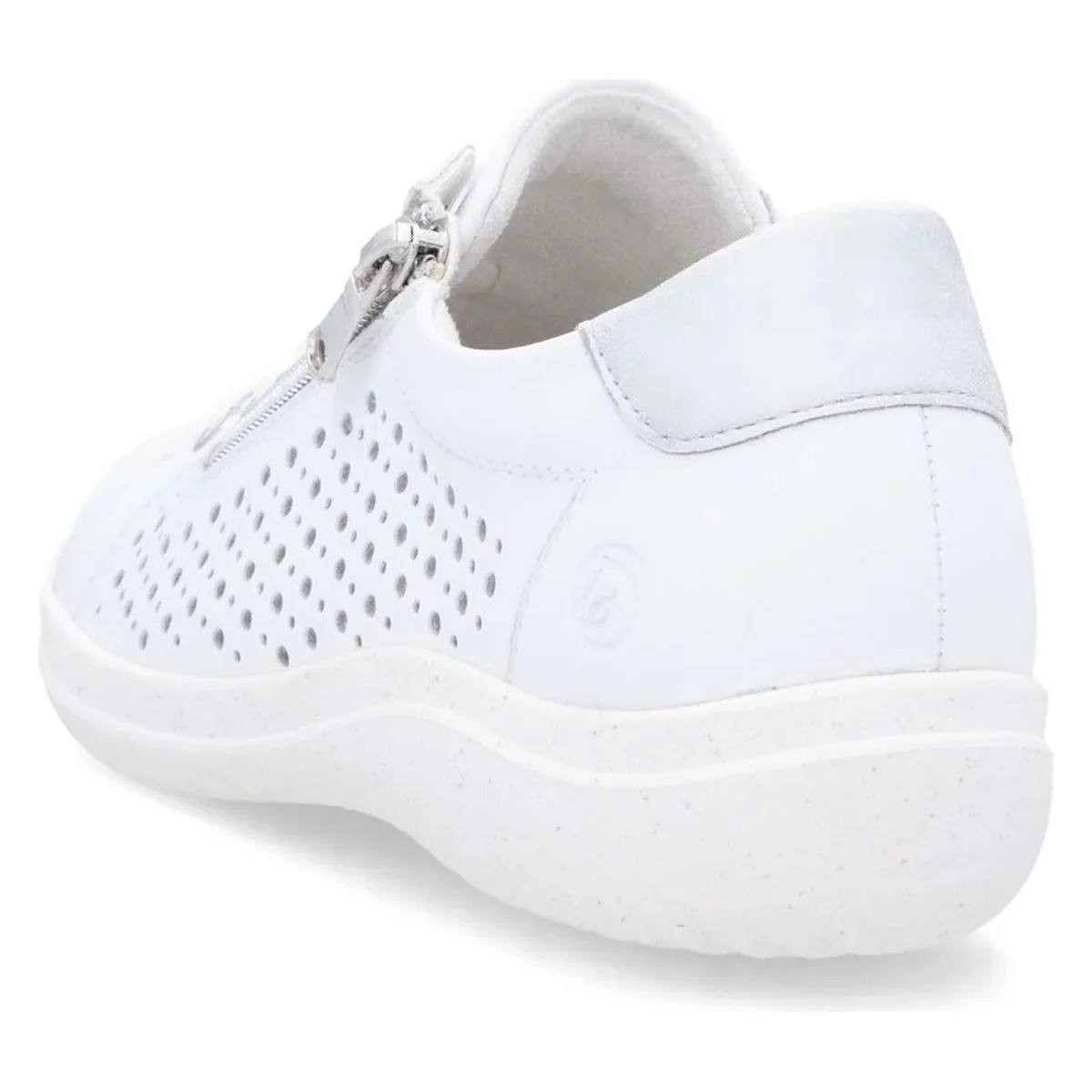 Remonte D1E08 Women's Perforated Real Leather Shoes in White - Image 3