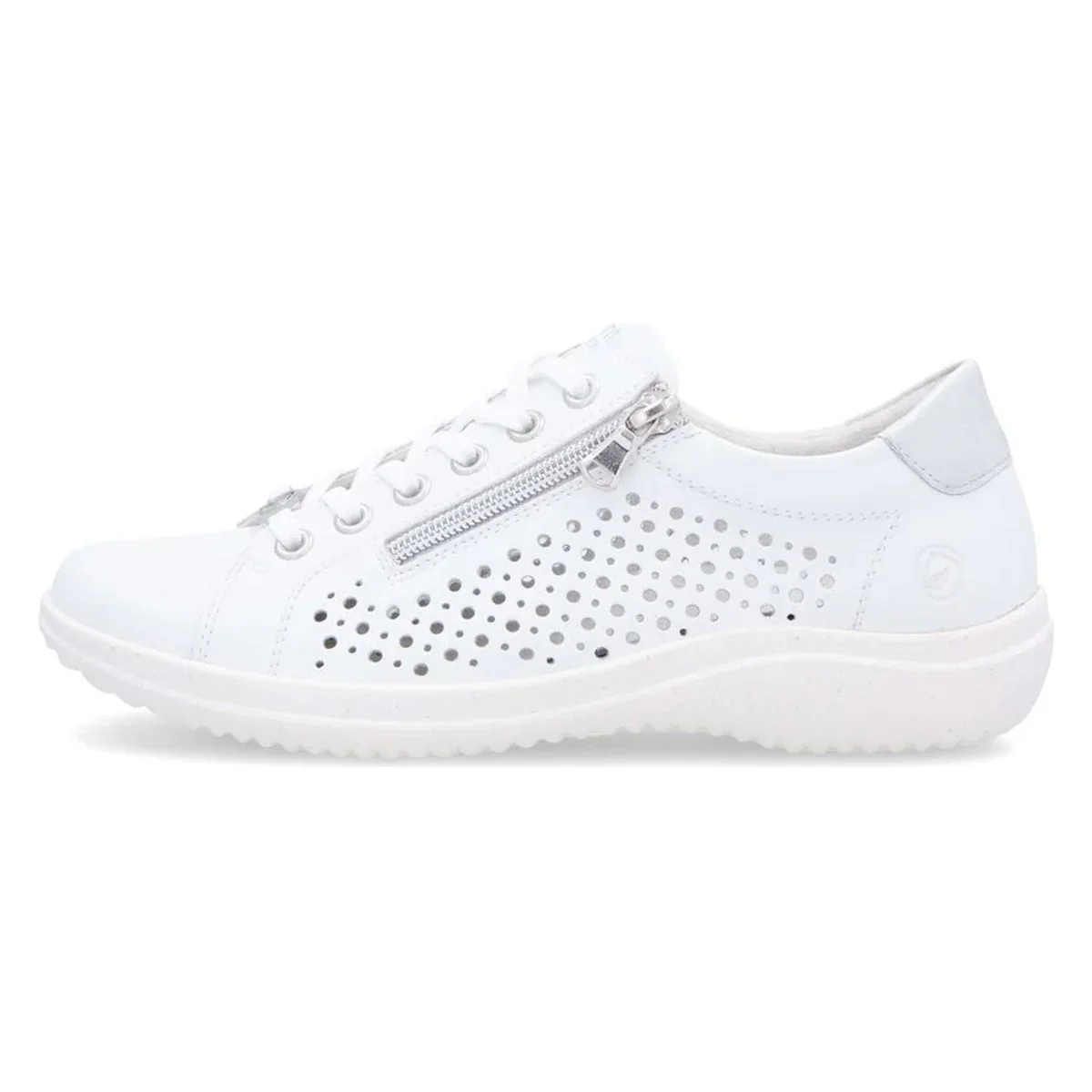 Remonte D1E08 Women's Perforated Real Leather Shoes in White - Image 5